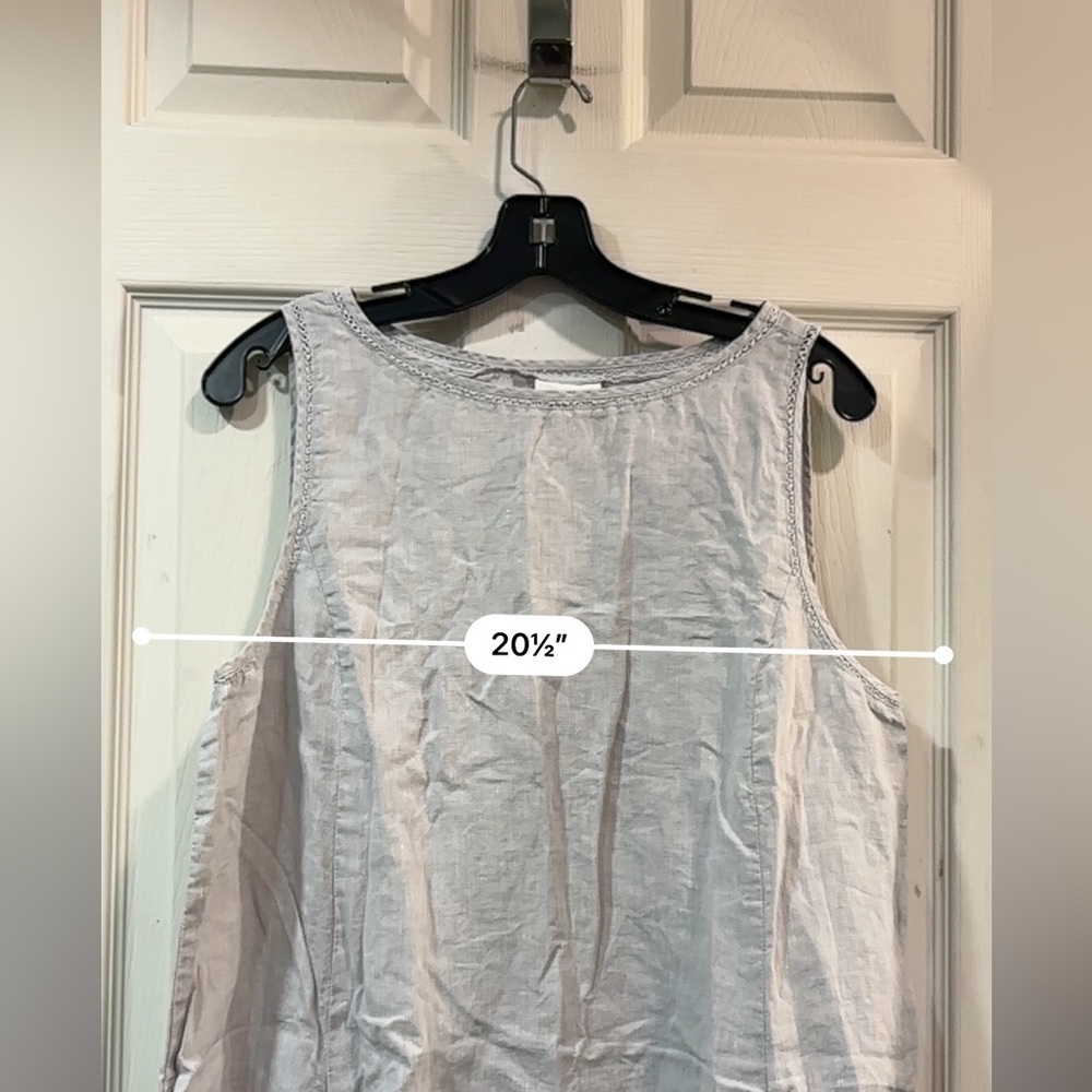 J.Jill Love Linen Hemstitched Detail Garment-Dyed Lightweight Dress Petite Large - Picture 11 of 11